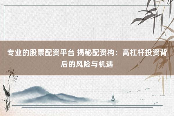 专业的股票配资平台 揭秘配资构：高杠杆投资背后的风险与机遇