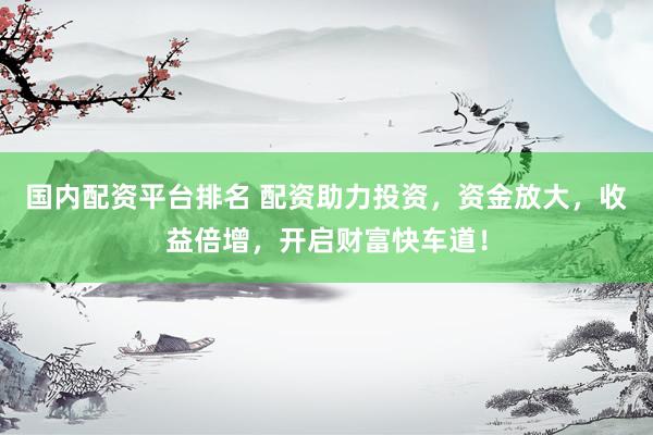 国内配资平台排名 配资助力投资，资金放大，收益倍增，开启财富快车道！