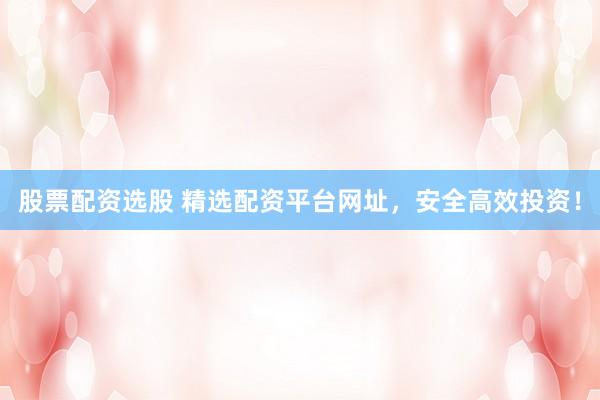股票配资选股 精选配资平台网址，安全高效投资！
