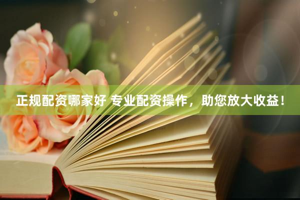 正规配资哪家好 专业配资操作，助您放大收益！