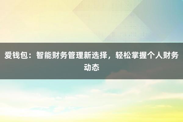 爱钱包:智能财务管理新选择,轻松掌握个人财务动态