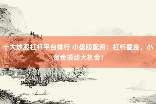十大炒股杠杆平台排行 小盘股配资：杠杆掘金，小资金撬动大机会！